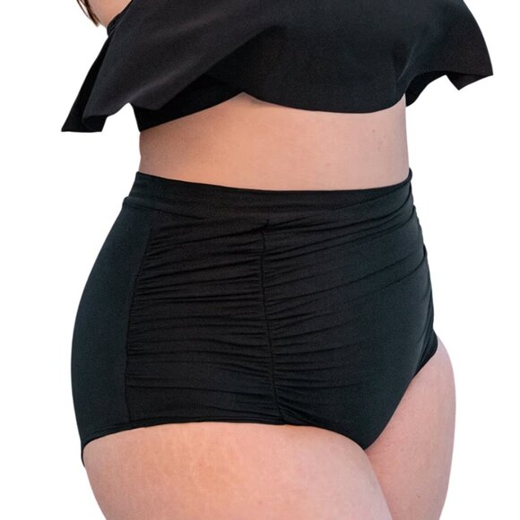 Shapermint Empetua High-Waisted Control Bikini Bottom Black Sz XXL  81068 - Picture 2 of 6